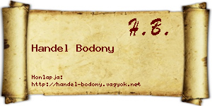 Handel Bodony névjegykártya